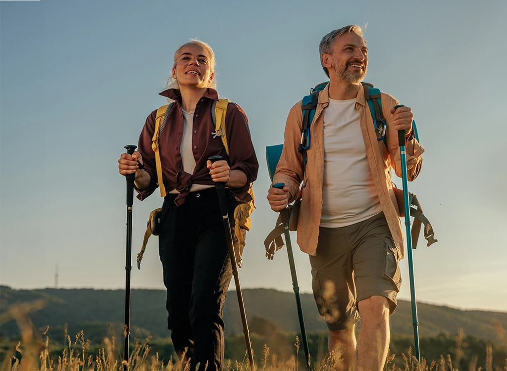 mature couple hiking