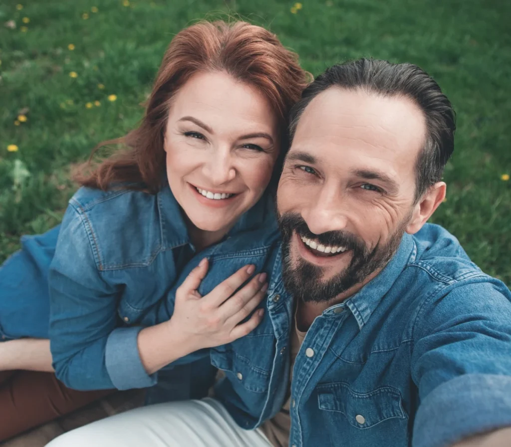 smiling middle aged couple