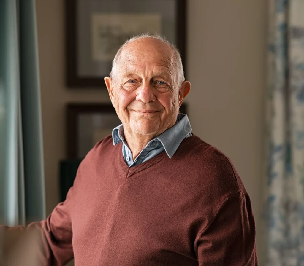 elderly man happy with his eye care