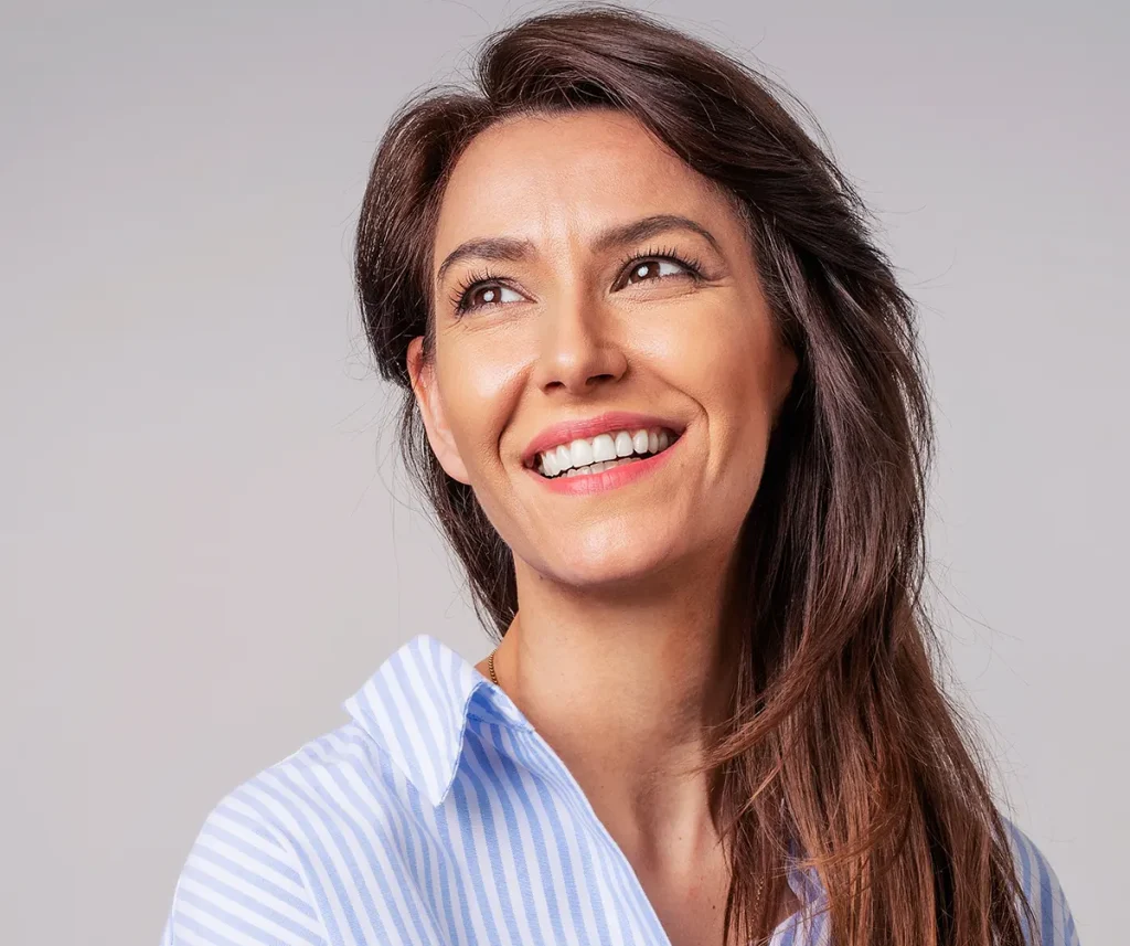 portrait of joyful beautiful mature woman